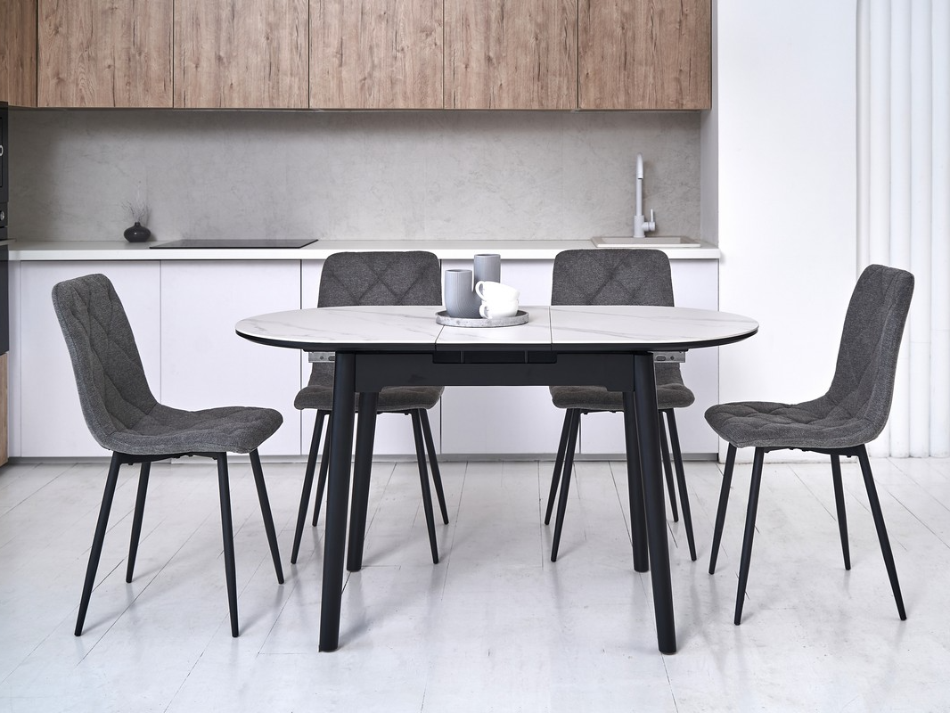 Зображення з  Керамічний стіл TM-85 білий мармур + чорний