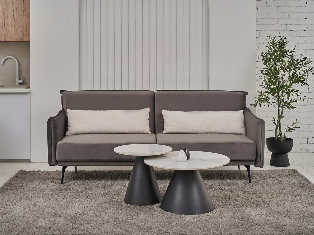 Зображення з  Комплект журнальних столів CT-40 Рокко білий мармур + чорний