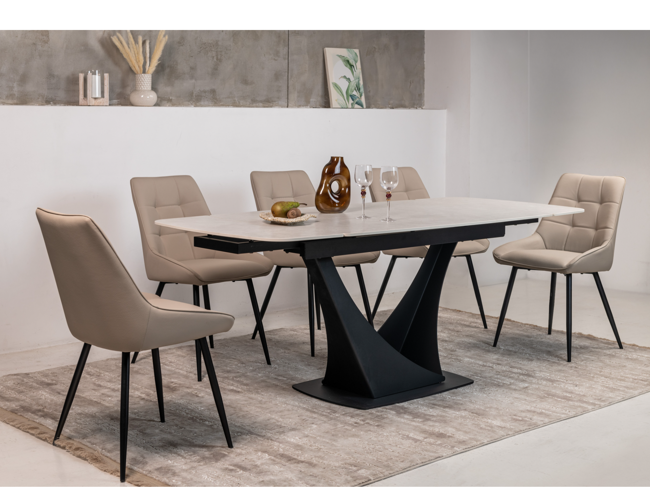 Зображення з  Керамічний стіл Еліо TML-990 крема делікато + чорний