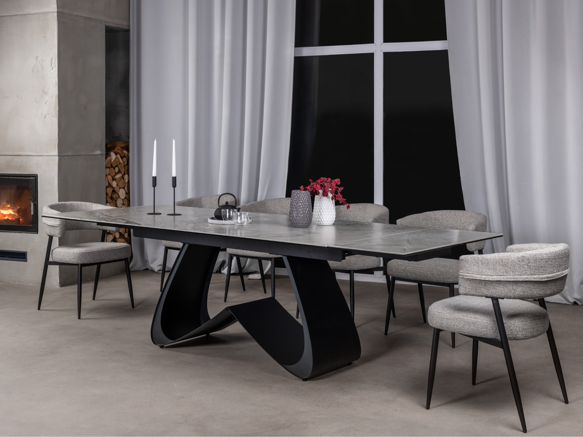 Зображення з  Керамічний стіл Орфео TML-998 сільвер вайт + чорний