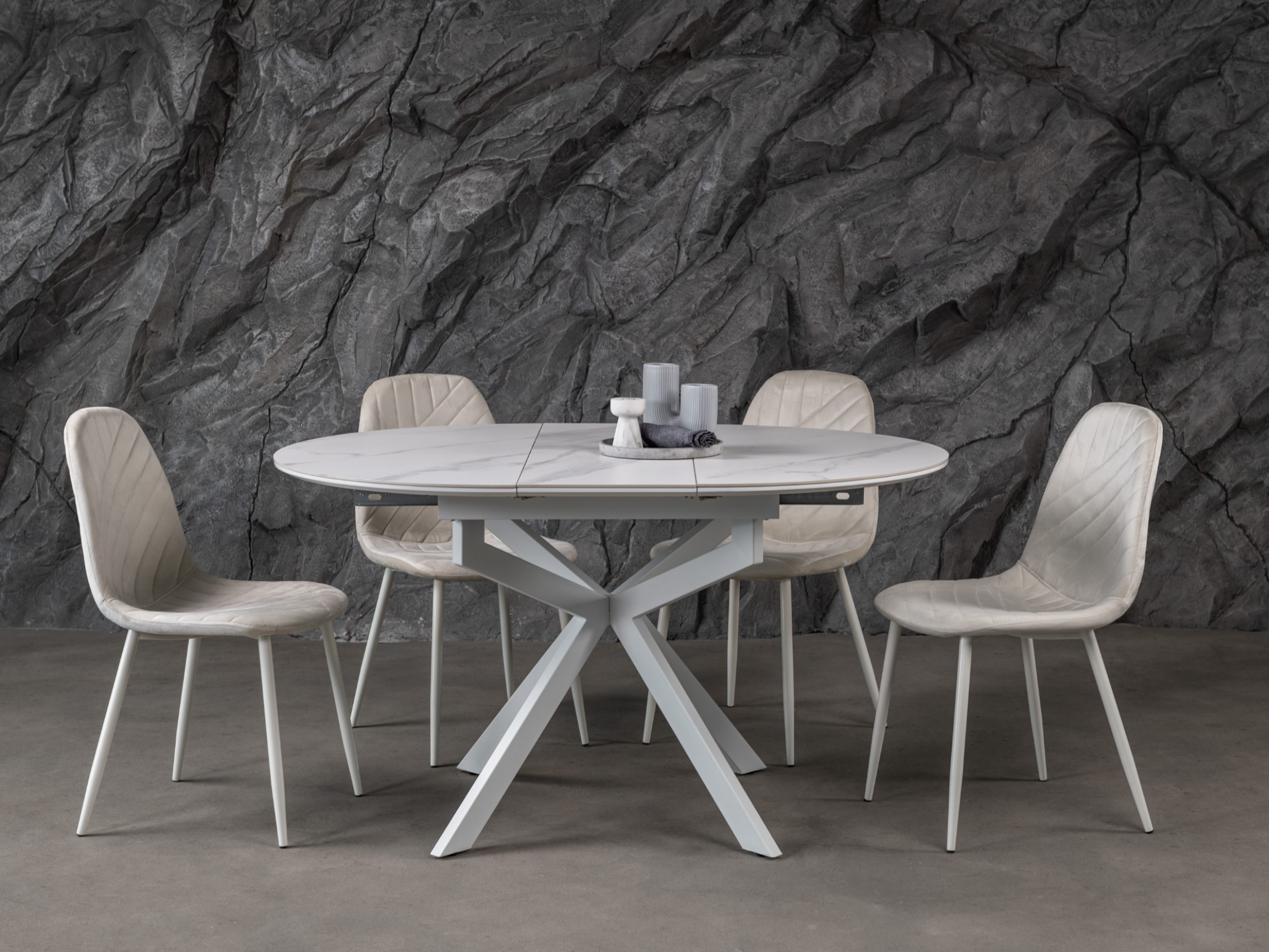 Зображення з  Керамічний стіл Офелія TML-1250 калакатта крістал + білий