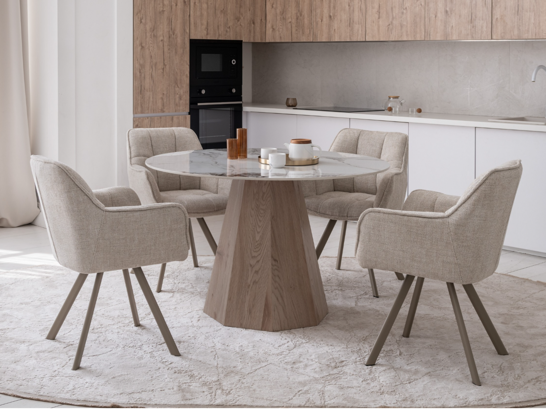 Зображення з  Керамічний стіл Квінто TM-300 голден сенд + дуб