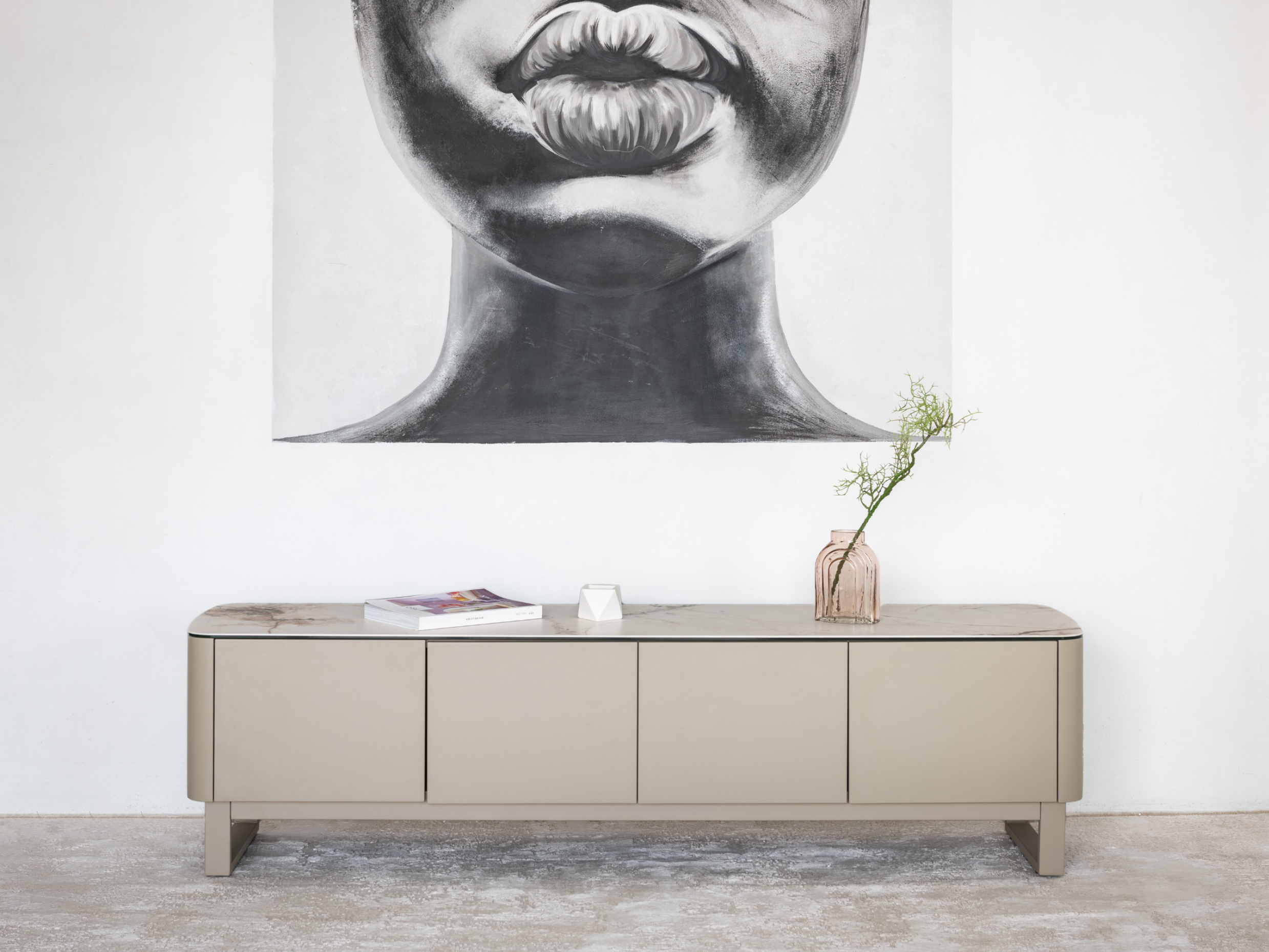 Зображення з  ТВ-тумба "Крістіано" аврора голд + бежевий