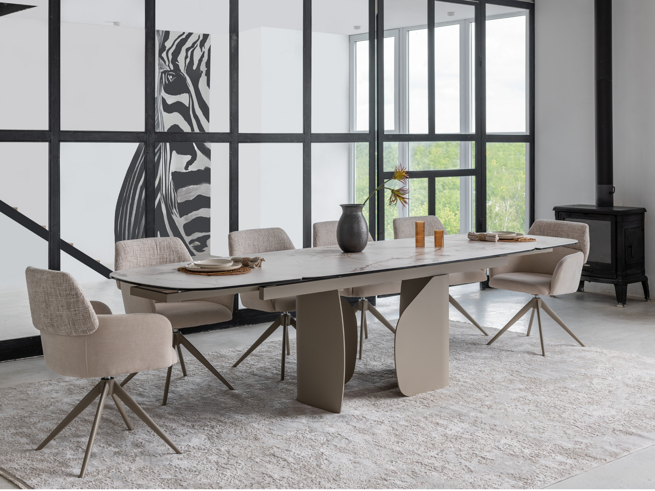 Зображення з  Керамічний стіл Крістіано TML-1300 аврора голд + бежевий