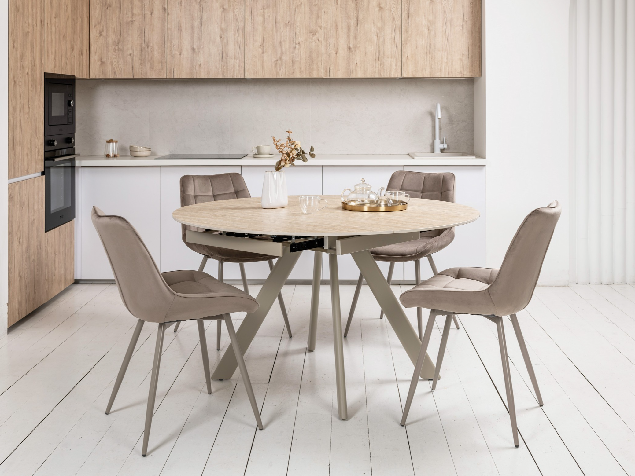 Зображення з  Керамічний стіл Сієна TML-1240 римський траветрін + капучино