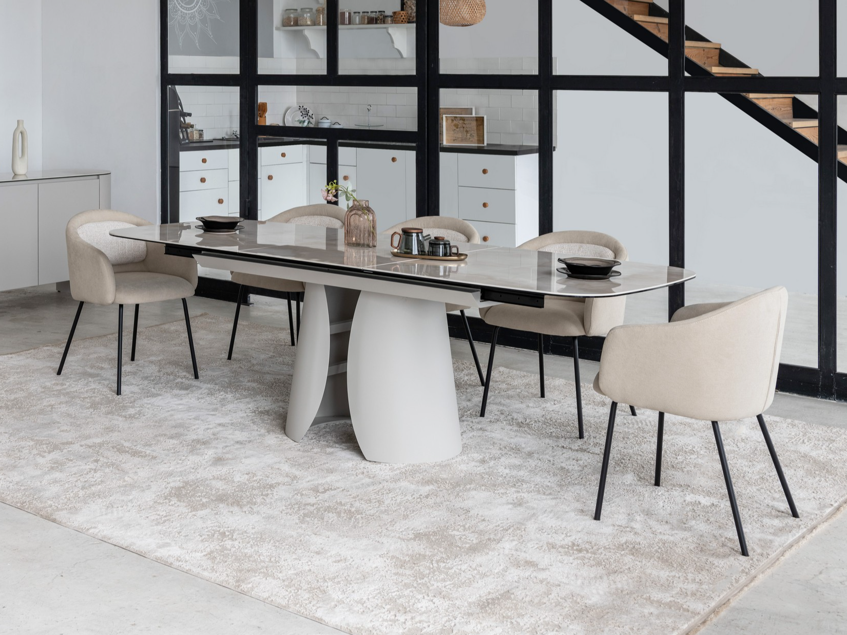 Зображення з  Керамічний стіл Лунаріо TML-1320 айворі онікс + айворі