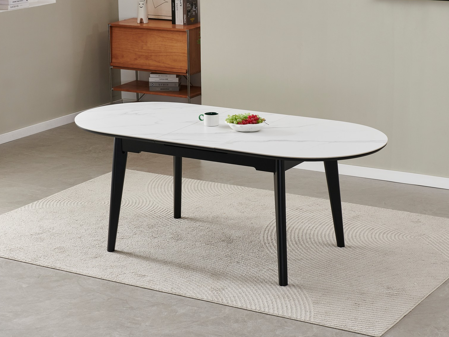 Зображення з  Керамічний стіл TM-126 білий мармур + чорний