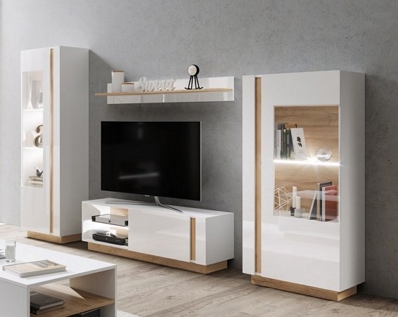 Зображення з  Стінка Perfect Home Арко / Arco Білий глянець/дуб грандсон