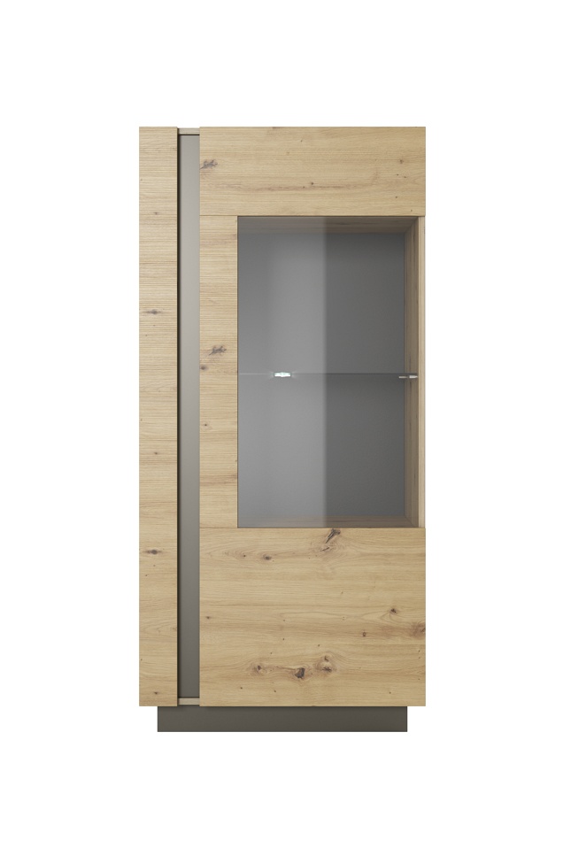 Зображення з  Вітрина низька Perfect Home Арко / Arco 1-дверна 1D1W/72 Дуб артизан/графіт