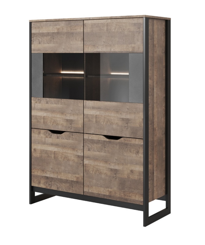 Зображення з  Вітрина низька Perfect Home Арден / Arden 4-дверна 4D2W/109 Дуб санд гранж/матера