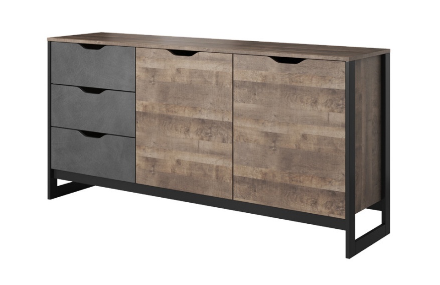 Зображення з  Комод Perfect Home Арден / Arden 2-дверний з 3 шухлядами 2D3S/160 Дуб санд гранж/матера