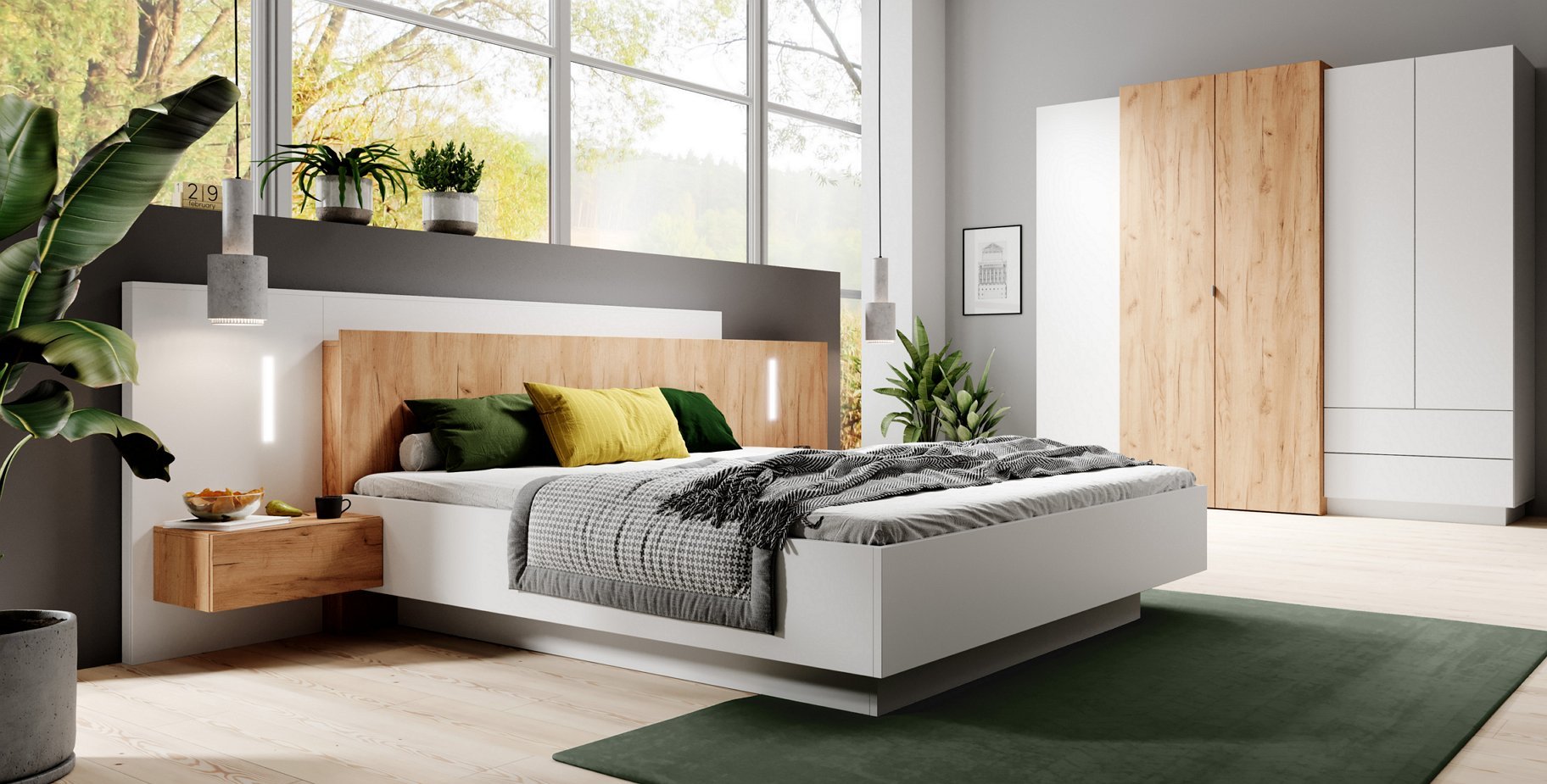 Зображення з  Спальня Perfect Home 3Д / 3D A Білий/дуб крафт золотий