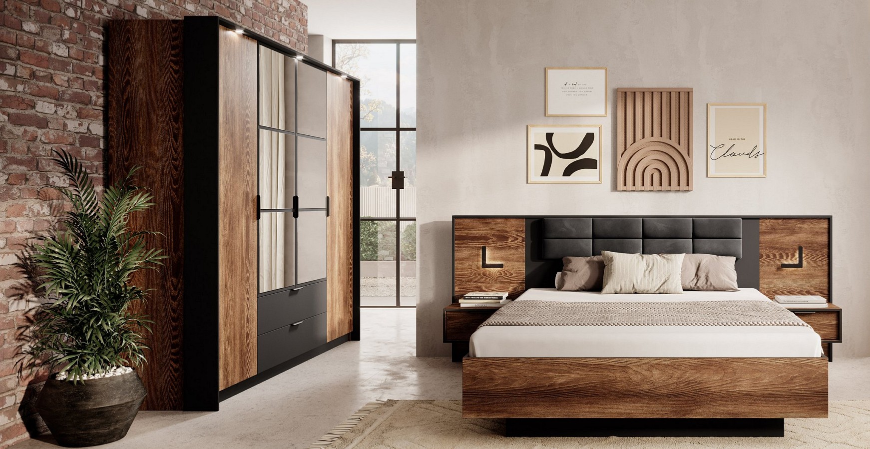 Зображення з  Спальня Perfect Home Мілтон / Milton A Каштан/антрацит