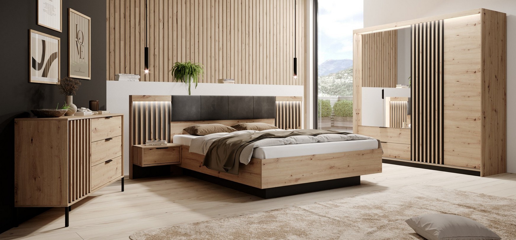 Зображення з  Спальня Perfect Home Таллі / Tally A Дуб артизан/антрацит