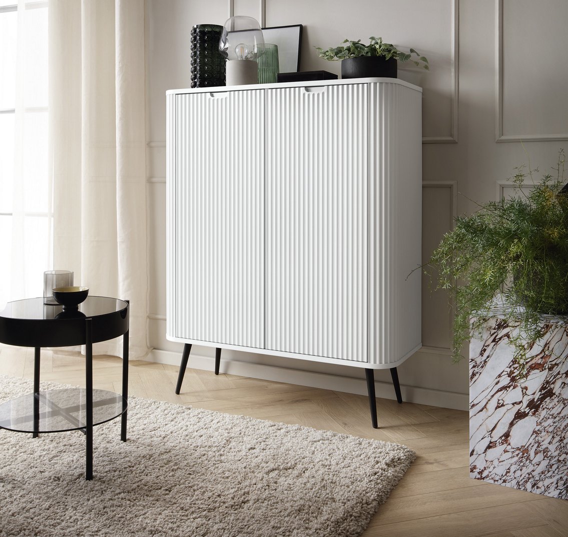 Зображення з  Комод Perfect Home Зова / Zova 2-дверний з чорними ніжками K103 Білий