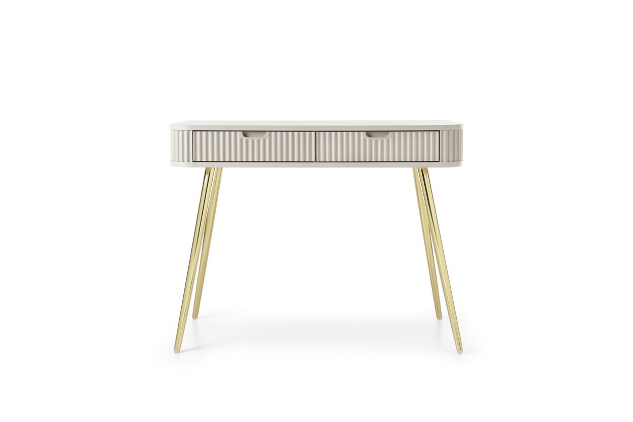 Зображення з  Стіл туалетний Perfect Home Зова / Zova з 2 шухлядами та золотими ніжками T103 Кашемір