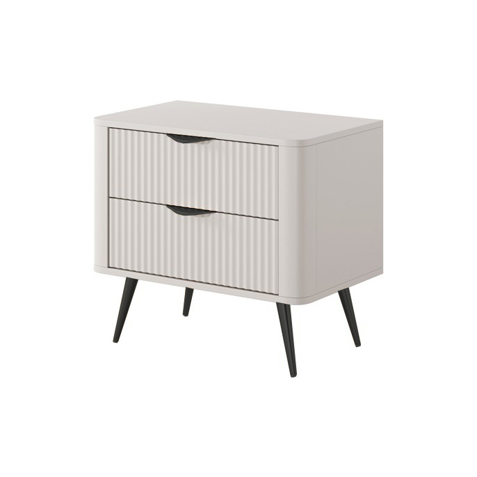 Зображення з  Тумба приліжкова Perfect Home Ланте / Lante з 2 шухлядами і чорними ніжками 2S Беж