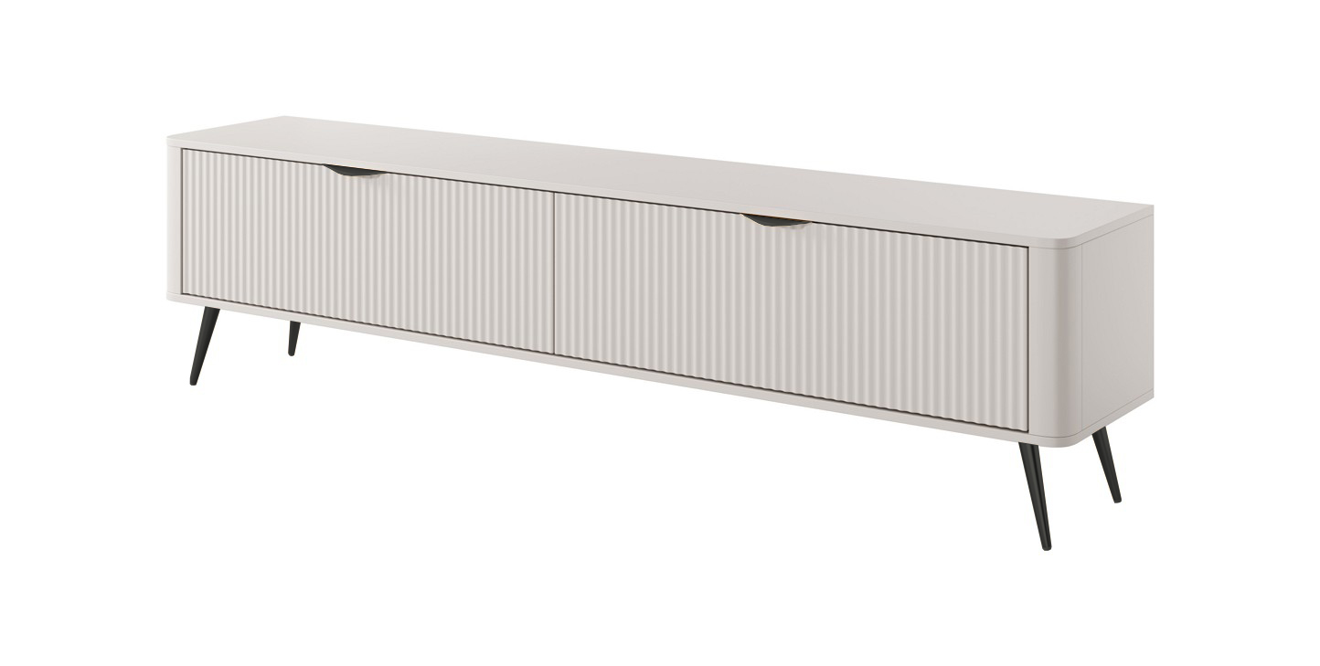 Зображення з  Тумба під телевізор Perfect Home Ланте / Lante 2-дверна з чорними ніжками 2D/200 Беж