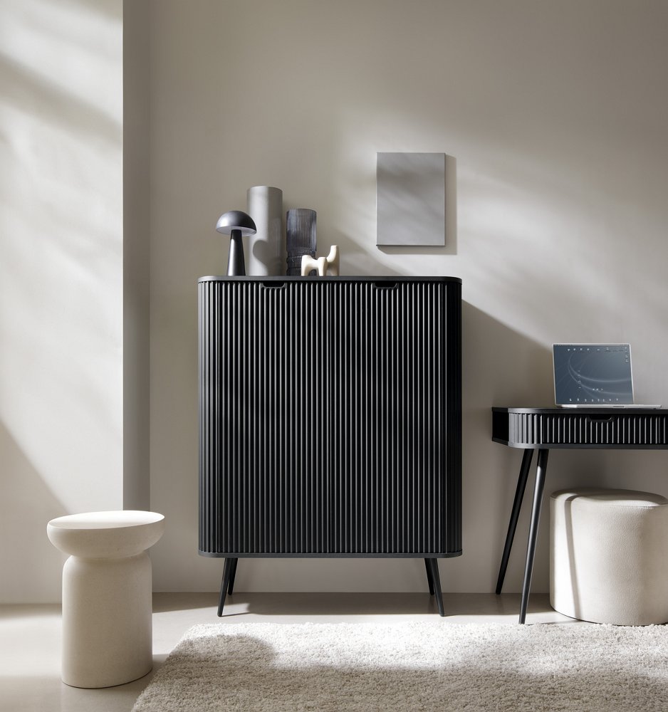 Зображення з  Комод Perfect Home Зова / Zova 2-дверний з чорними ніжками K103 Чорний