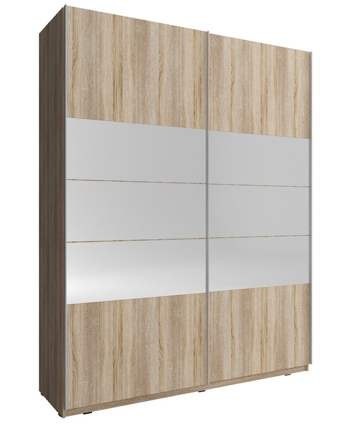 Зображення з  Шафа-купе Perfect Home Міка I / Mika I 150 2-дверна з дзеркалом Дуб сонома