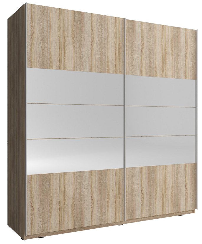 Зображення з  Шафа-купе Perfect Home Міка I / Mika I 200 2-дверна з дзеркалом Дуб сонома