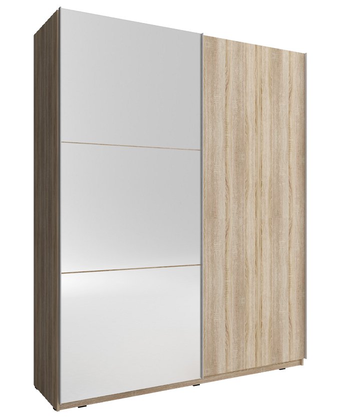 Зображення з  Шафа-купе Perfect Home Міка II / Mika II 150 2-дверна з дзеркалом Дуб сонома