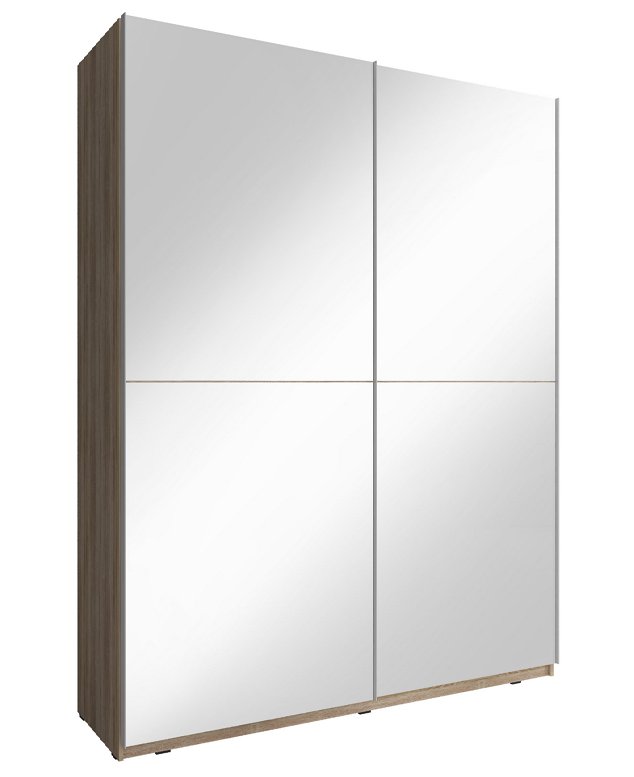 Зображення з  Шафа-купе Perfect Home Міка III / Mika III 150 2-дверна з дзеркалом Дуб сонома