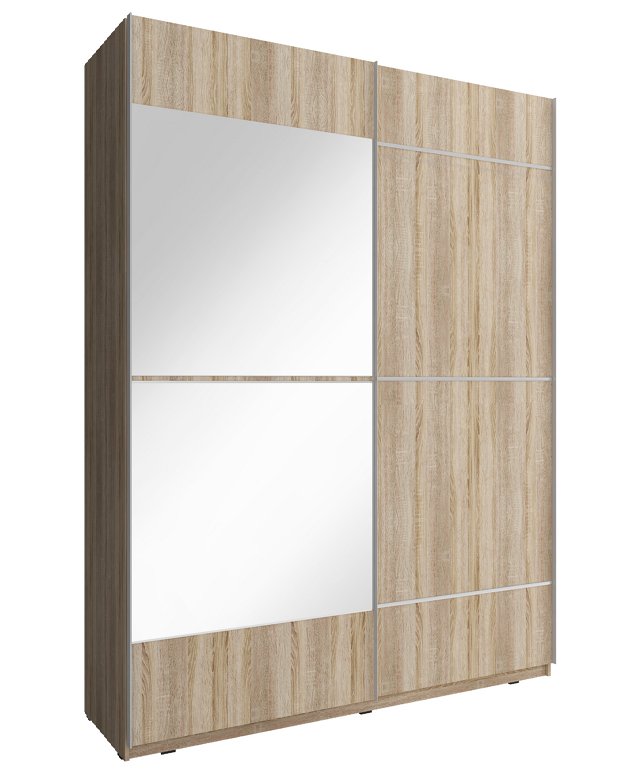 Зображення з  Шафа-купе Perfect Home Міка IV / Mika IV 150 2-дверна з дзеркалом Дуб сонома