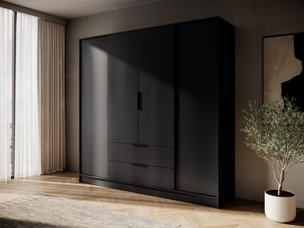 Зображення з  Шафа для одягу Perfect Home Келлі / Kelly 4D 4-дверна Чорний