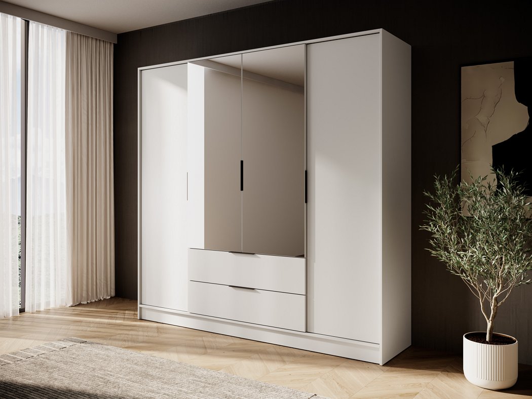 Зображення з  Шафа для одягу Perfect Home Келлі / Kelly 4DL 4-дверна з дзеркалом Кашемір