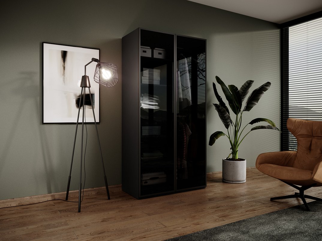 Зображення з  Шафа для одягу / гардеробна Perfect Home Сендбокс / Sandbox ANTISOL 2-дверна Чорний