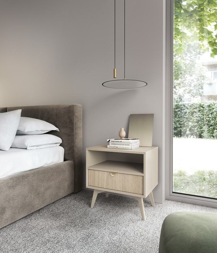 Зображення з  Тумба приліжкова Perfect Home Форест / Forest S54 з 1 шухлядою Беж пісочний/ялиця сканді