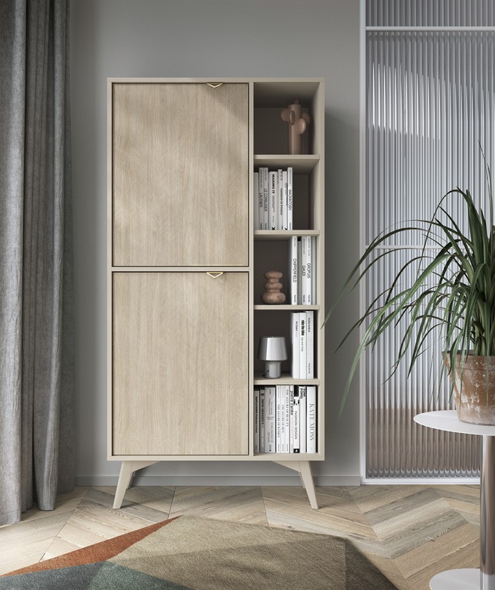 Зображення з  Стелаж Perfect Home Форест / Forest RG80 2-дверний Беж пісочний/ялиця сканді