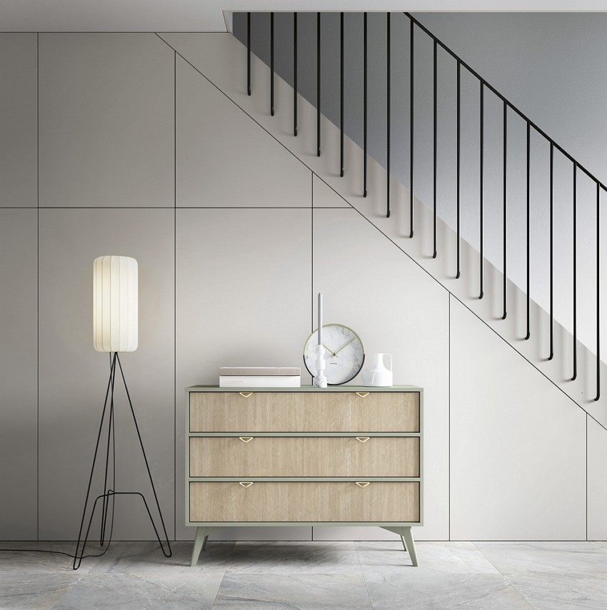 Зображення з  Комод Perfect Home Форест / Forest KSZ106 з 3 шухлядами Евкаліпт/ялиця сканді