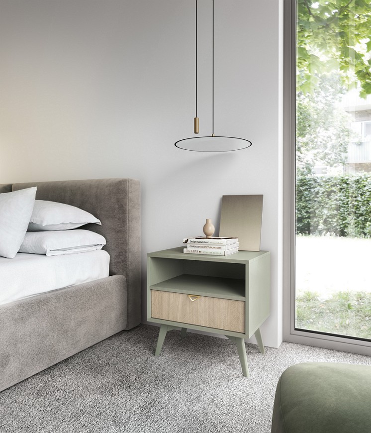 Зображення з  Тумба приліжкова Perfect Home Форест / Forest S54 з 1 шухлядою Евкаліпт/ялиця сканді