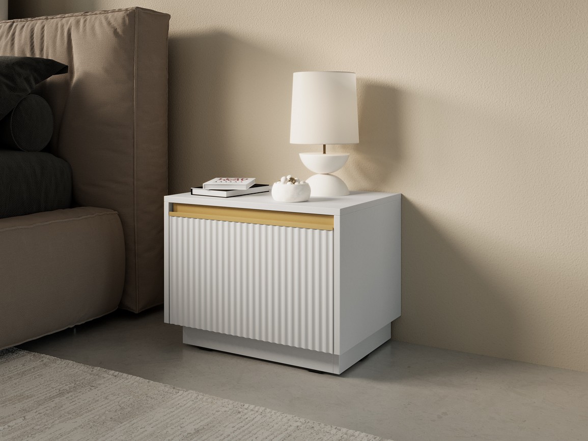 Зображення з  Тумба приліжкова Perfect Home Роял / Royal S54 з 1 шухлядою Білий