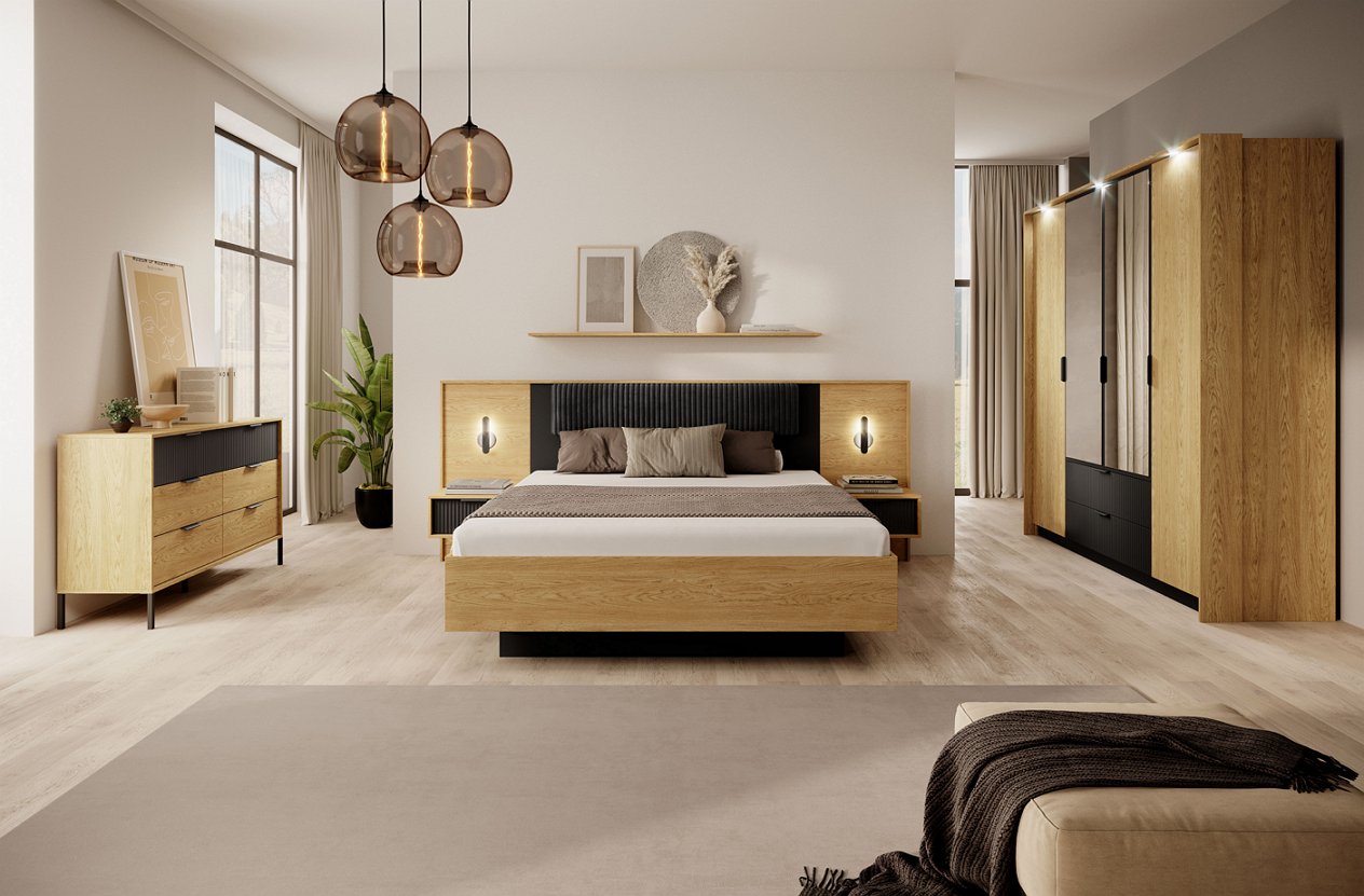 Зображення з  Спальня Perfect Home Балтик / Baltic Дуб балтик/чорний