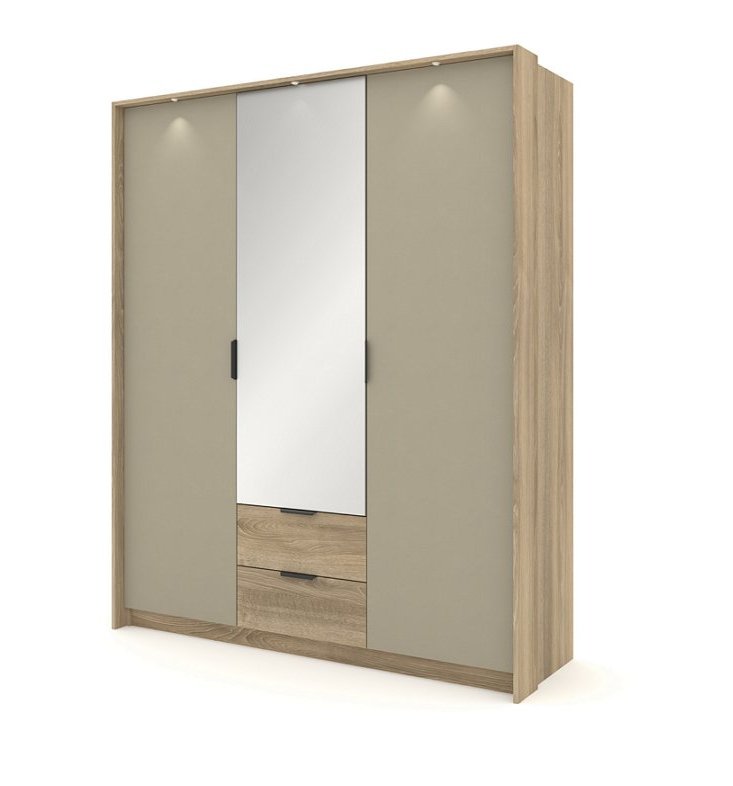 Зображення з  Шафа для одягу Perfect Home Летто / Letto 3D2S/165 3-дверна Дуб терра темний/сірий кам'яний