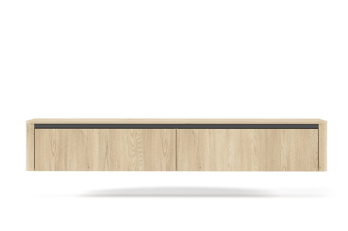 Зображення з  Тумба під ТВ навісна Perfect Home Торро / Torro 2D/200 2-дверна Дуб кремона/чорний