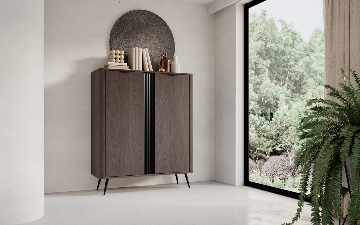 Зображення з  Комод високий Perfect Home Веріс / Veris 2D/113 2-дверний Дуб дунін/чорний