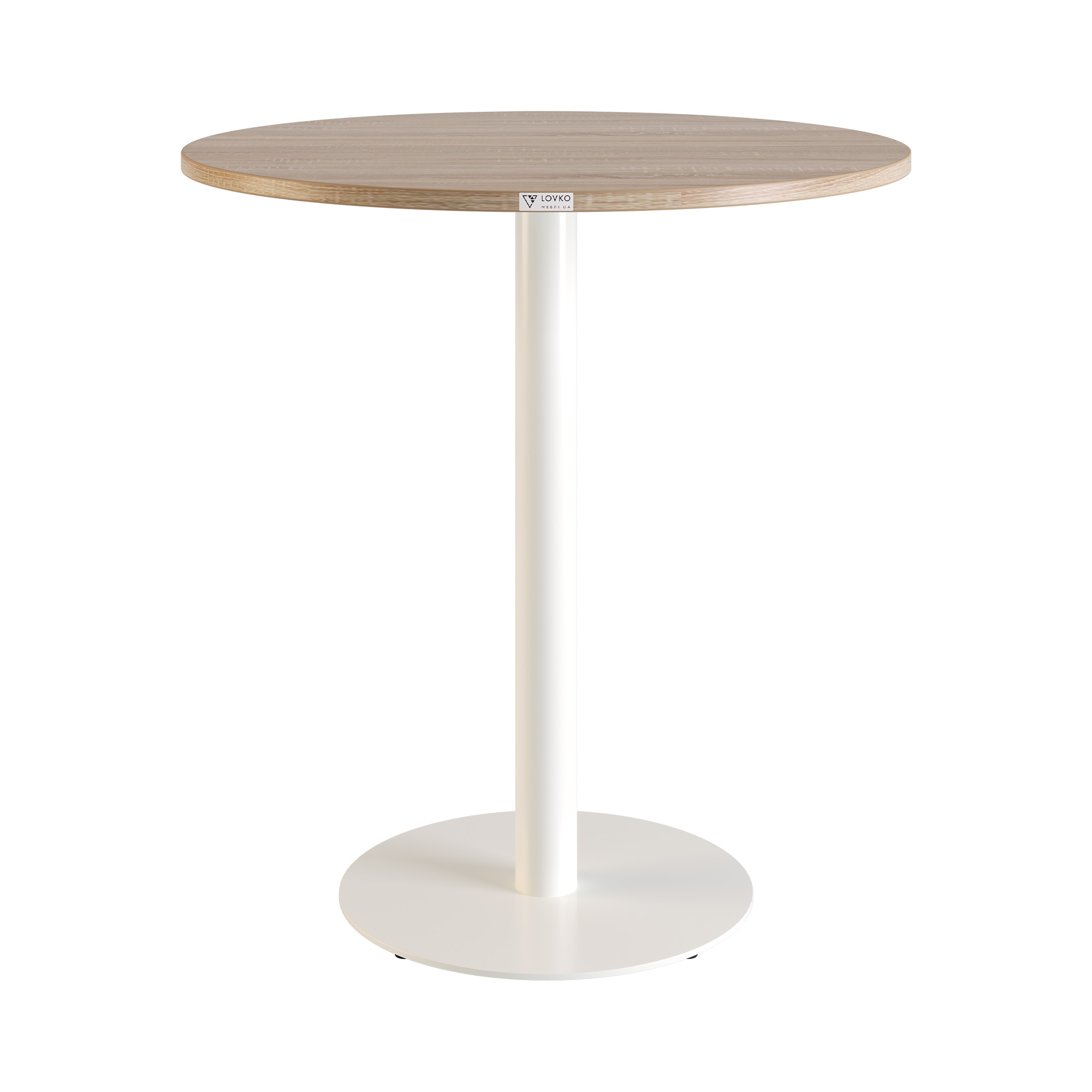 Зображення з  Стіл Lovko Soul light d-70 білий метал / дуб ДСП (текстура) 51029016