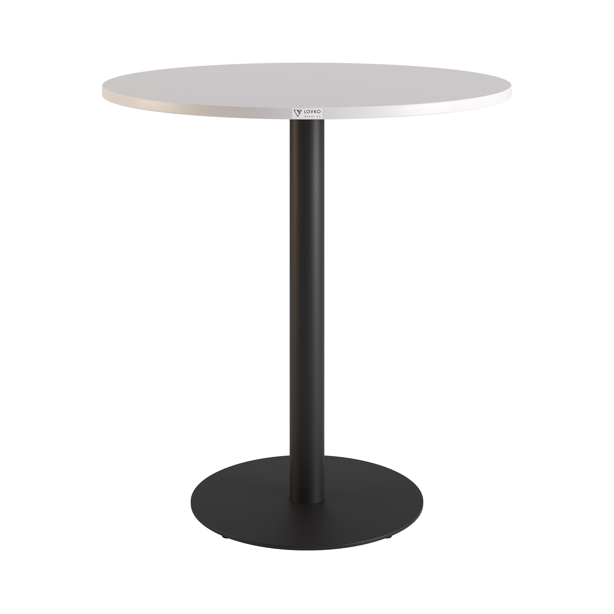 Зображення з  Стіл Lovko Soul light d-70 чорний метал / білий ДСП (текстура) 51019005