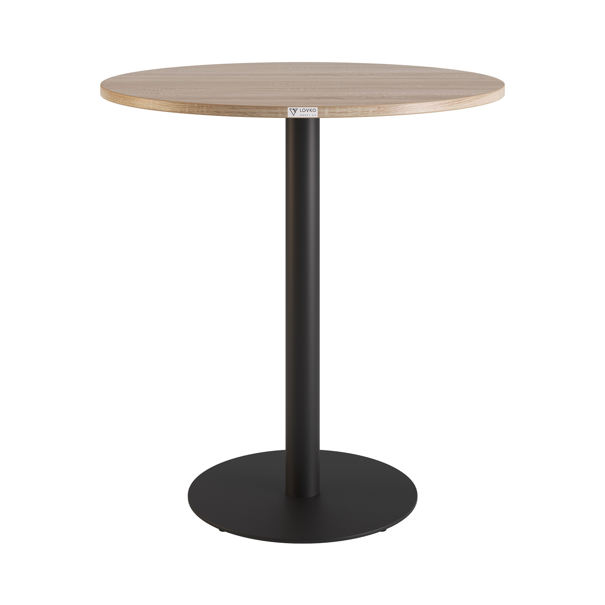 Зображення з  Стіл Lovko Soul light d-70 чорний метал / дуб ДСП (текстура) 51029005