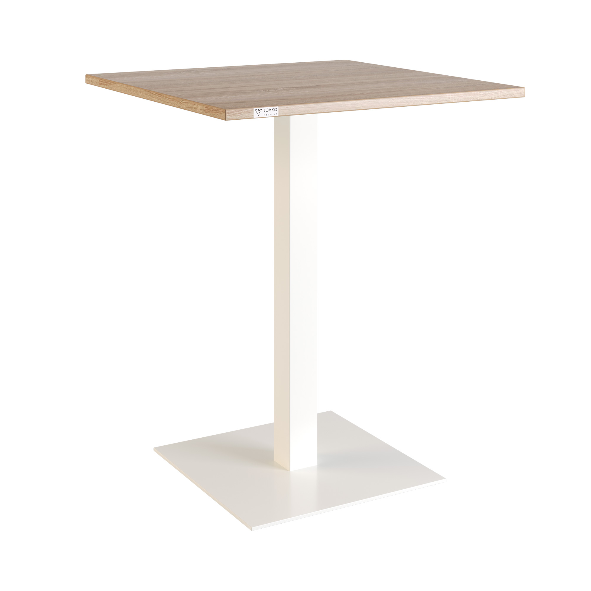 Зображення з  Стіл Lovko Tetra light 60 х 60 білий метал / дуб ДСП (текстура) 53029016