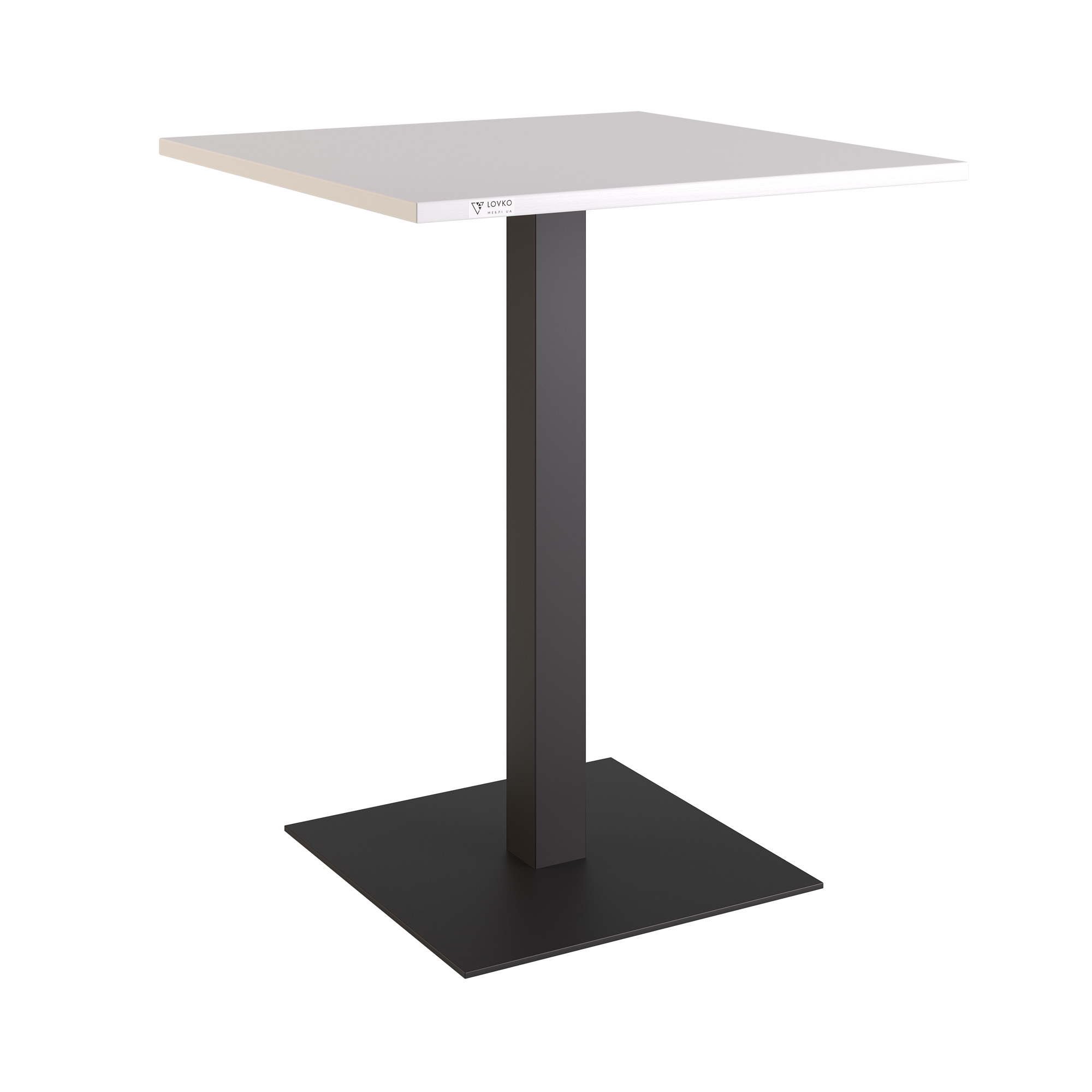 Зображення з  Стіл Lovko Tetra light 60 х 60 чорний метал / білий ДСП (текстура) 53019005