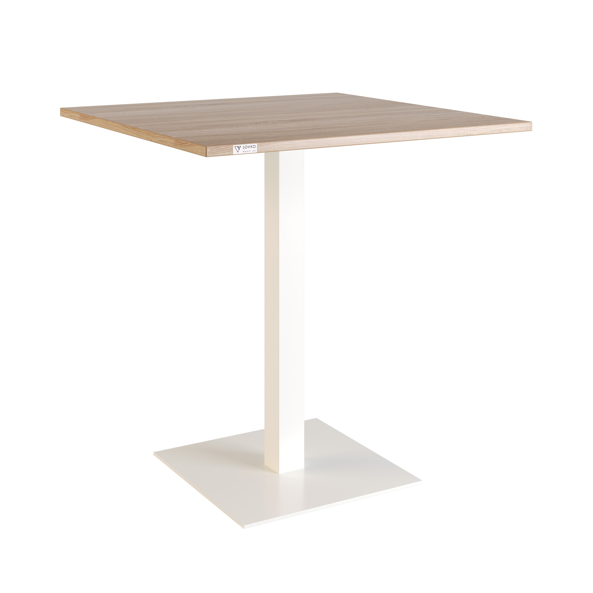 Зображення з  Стіл Lovko Tetra light 70 х 70 білий метал / дуб ДСП (текстура) 54029016