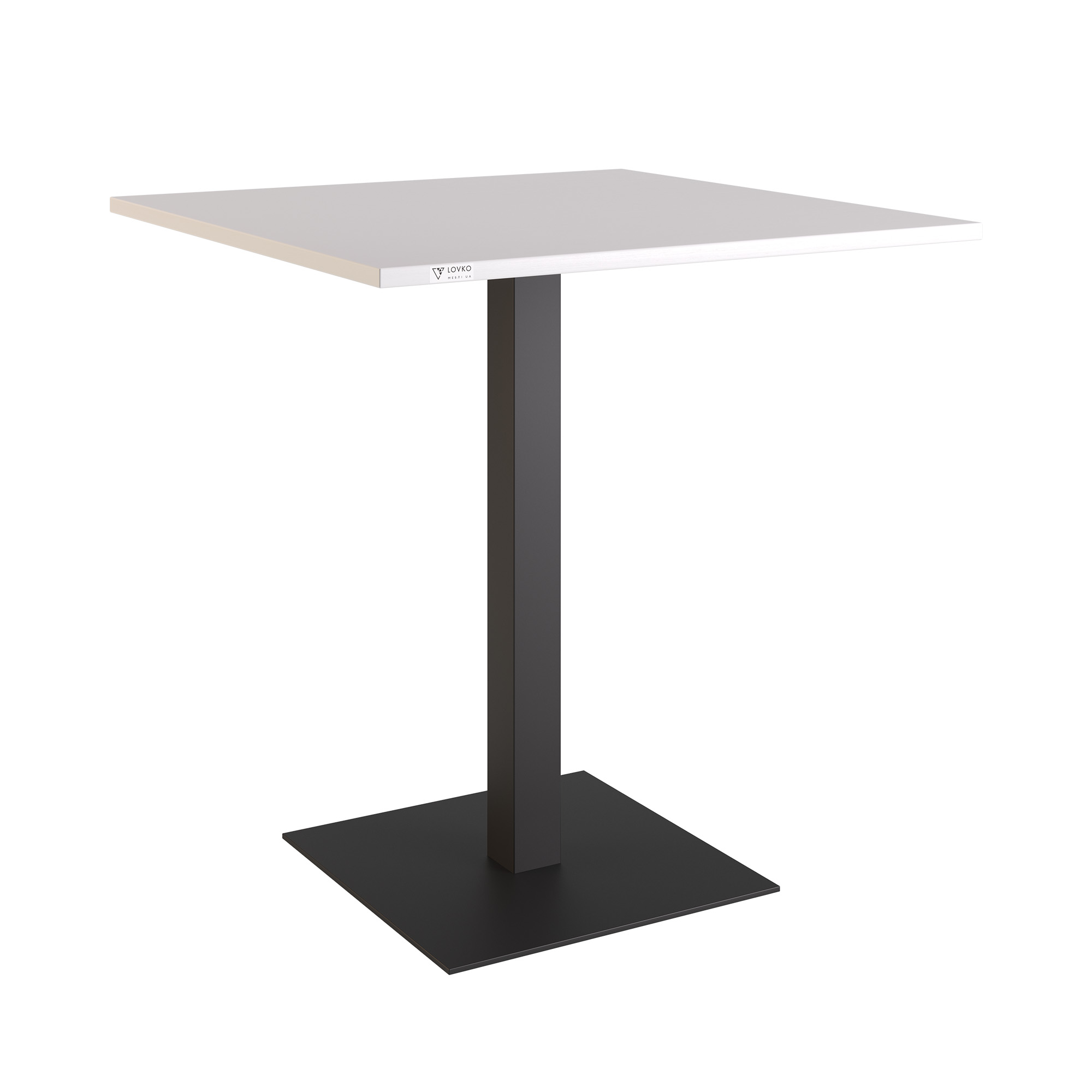 Зображення з  Стіл Lovko Tetra light 70 х 70 чорний метал / білий ДСП (текстура) 54019005