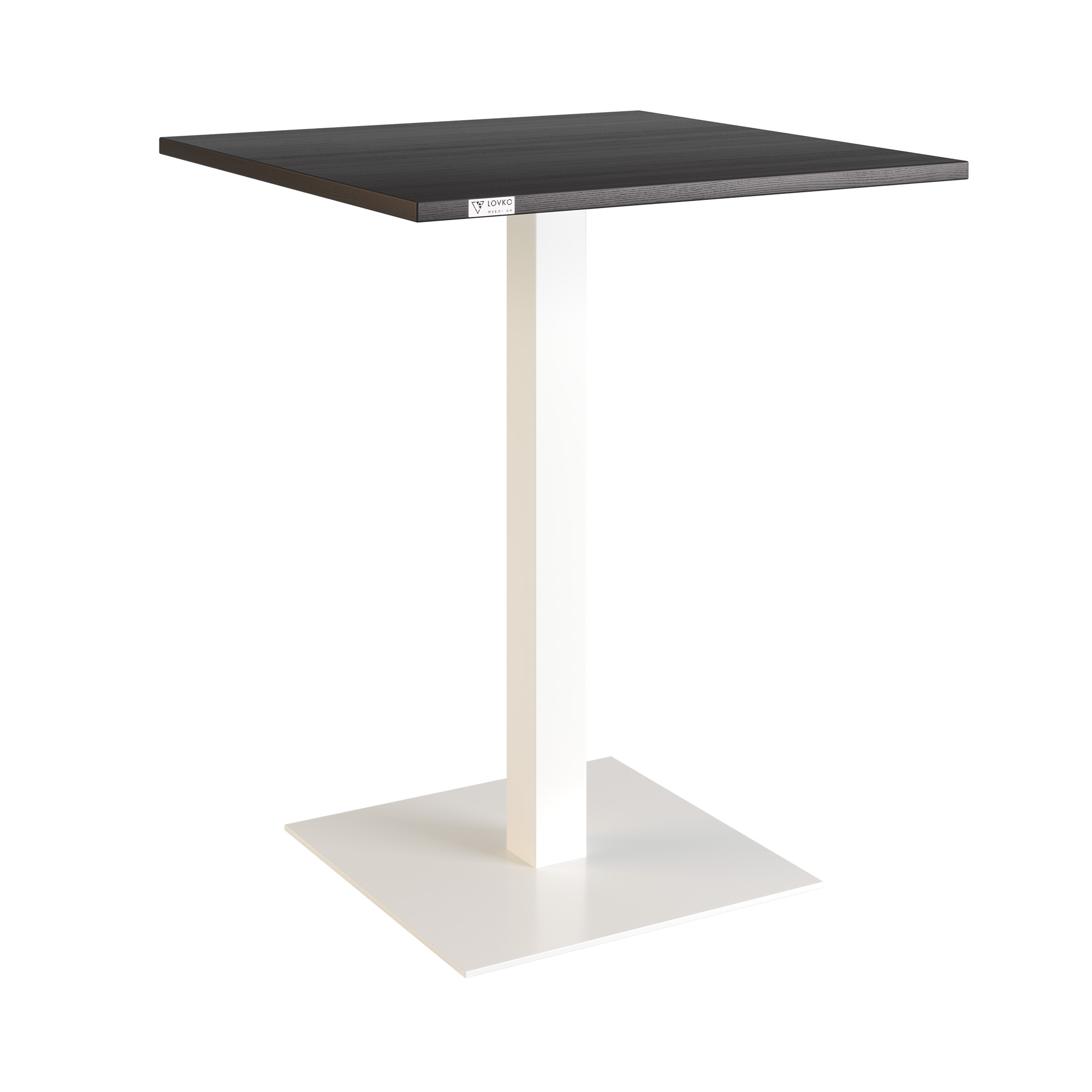 Зображення з  Стіл Lovko Tetra light 60 х 60 білий метал / чорне ДСП (текстура) 53039016