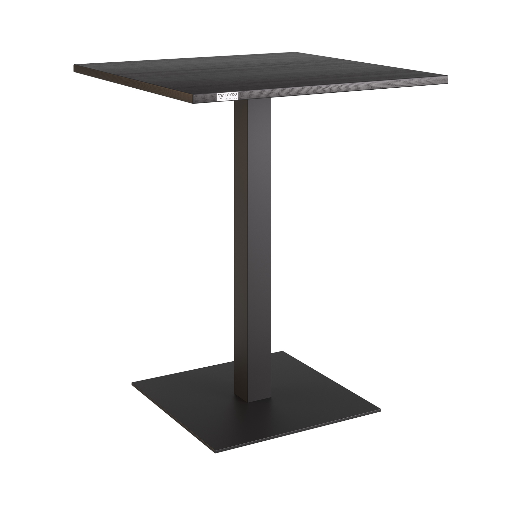 Зображення з  Стіл Lovko Tetra light 60 х 60 чорний метал / чорне ДСП (текстура) 53039005