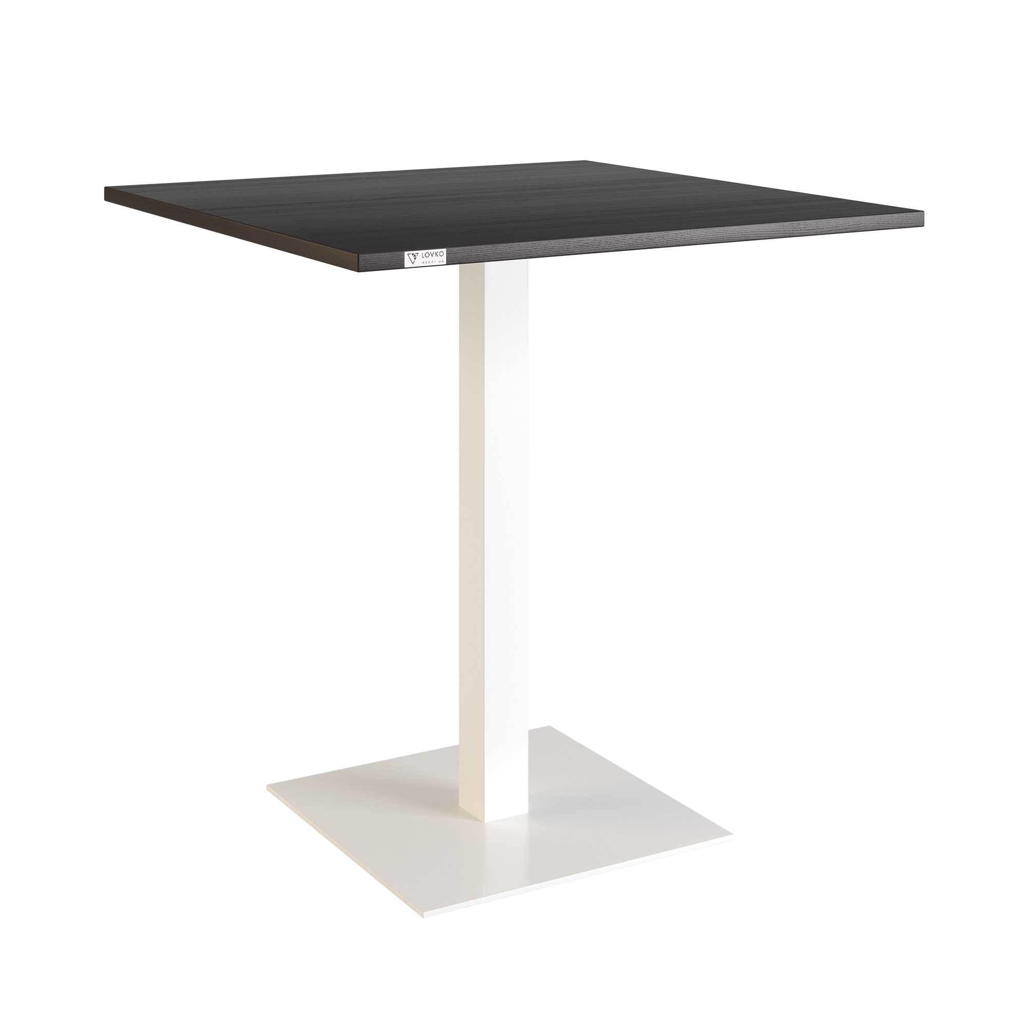 Зображення з  Стіл Lovko Tetra light 70 х 70 білий метал / чорне ДСП (текстура) 54039016